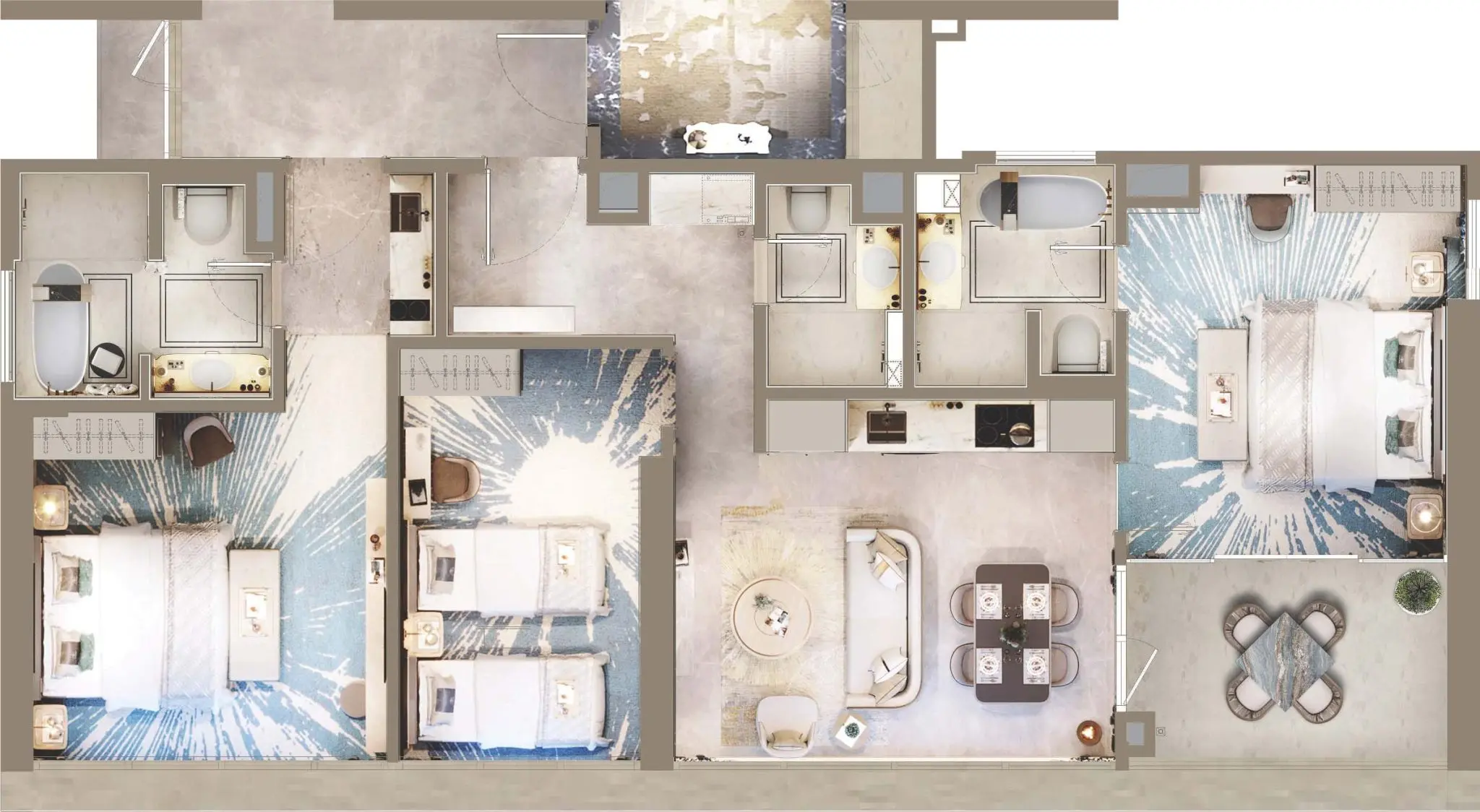 Core Residence floor plan, Type D2, 1,572 sq ft