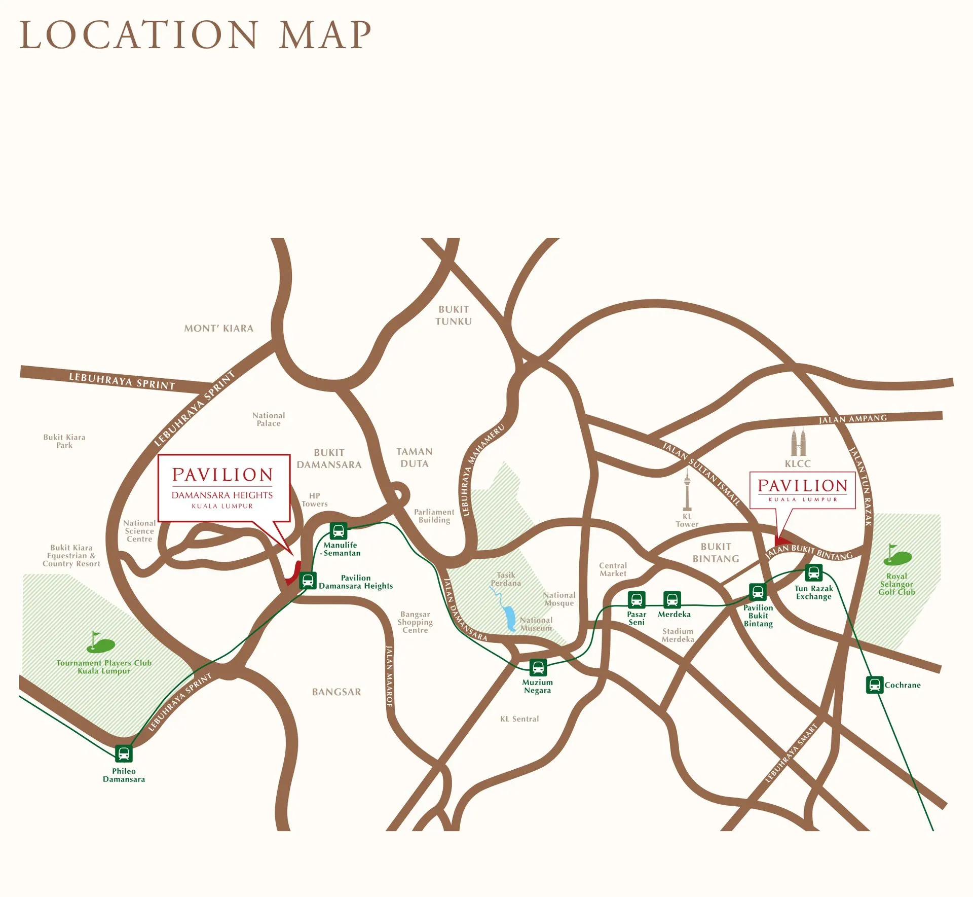 Pavilion Damansara Heights - Crown Residences (R3) location map
