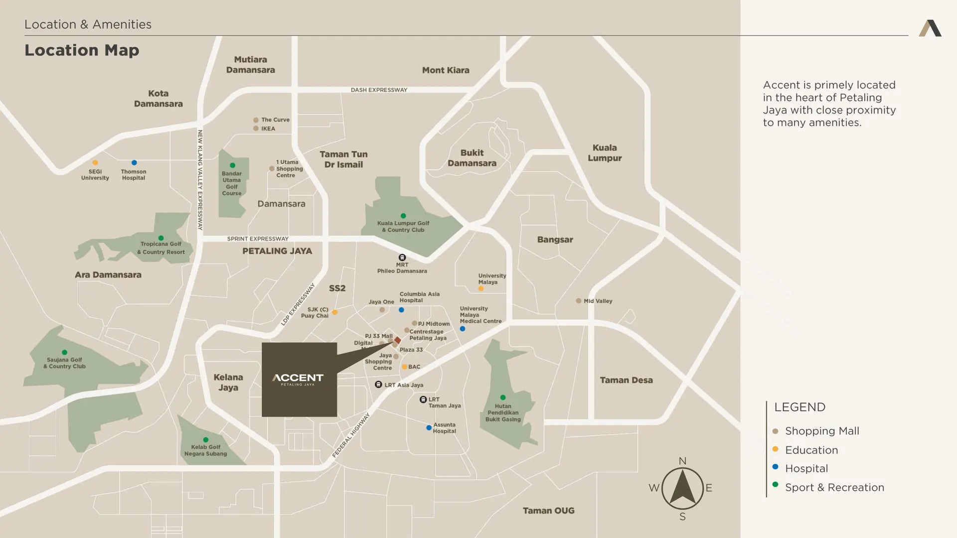 Accent Residences location map