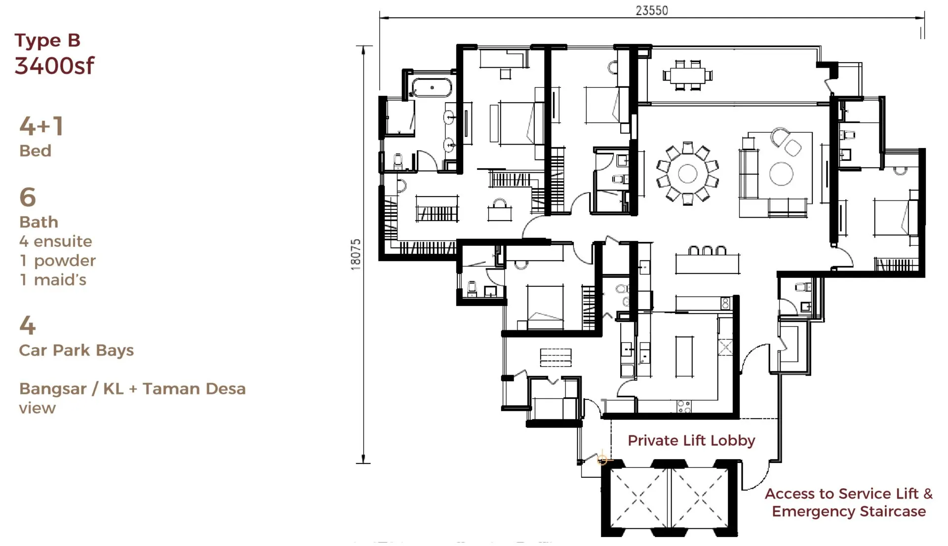 Aetas Taman Desa floor plan, Type B, 3,365 sq ft
