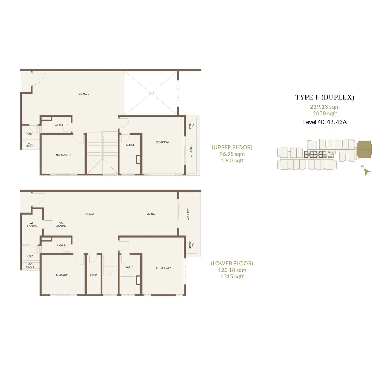 Aethera Residences floor plan, Type F, 2,358 sq ft