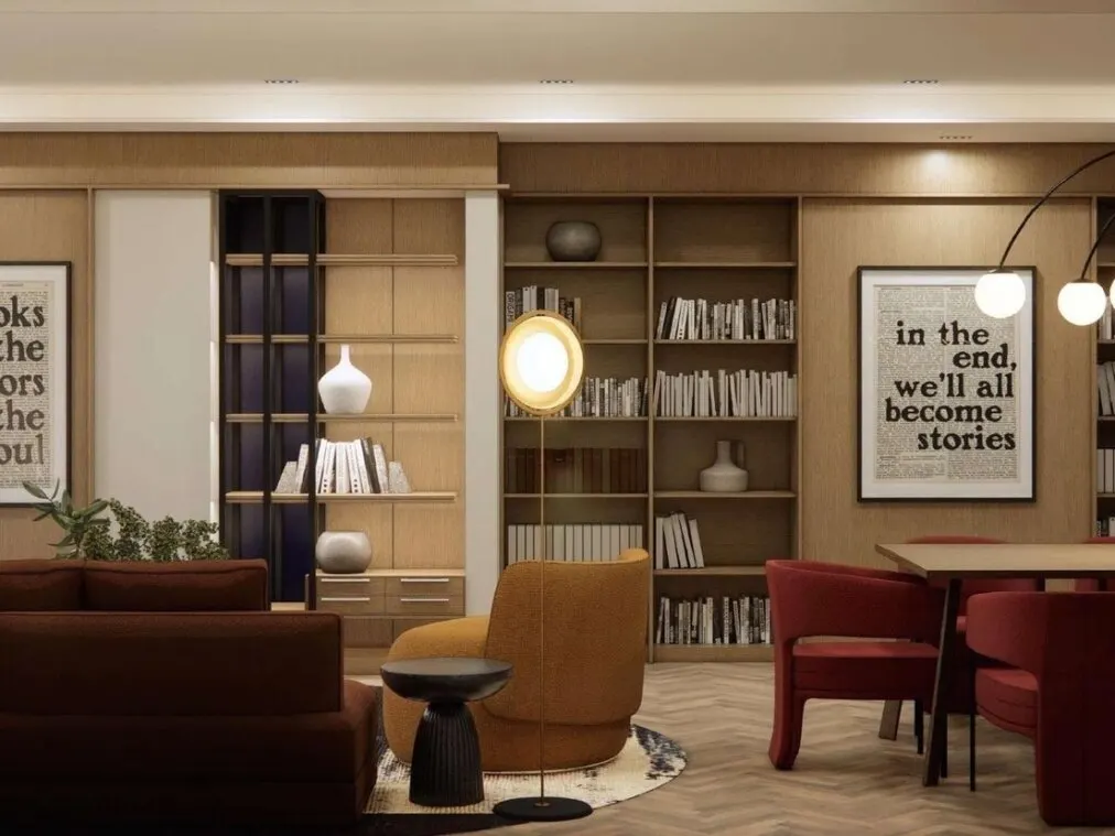 Arden Serviced Residence library lounge, artist's impression
