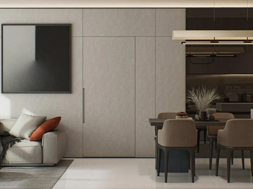 Arden Serviced Residence living and dining area, artist's impression