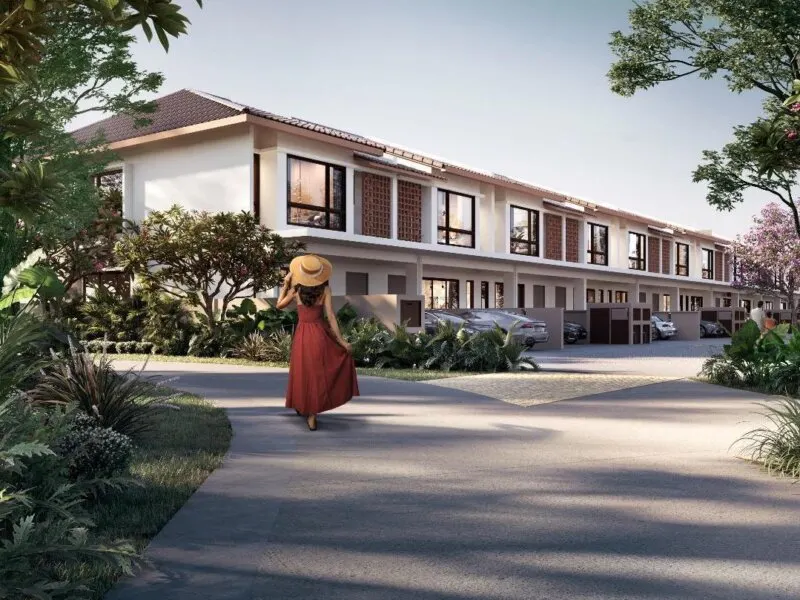 Avalon Cybersouth two-storey link homes along a garden street, artist's impression