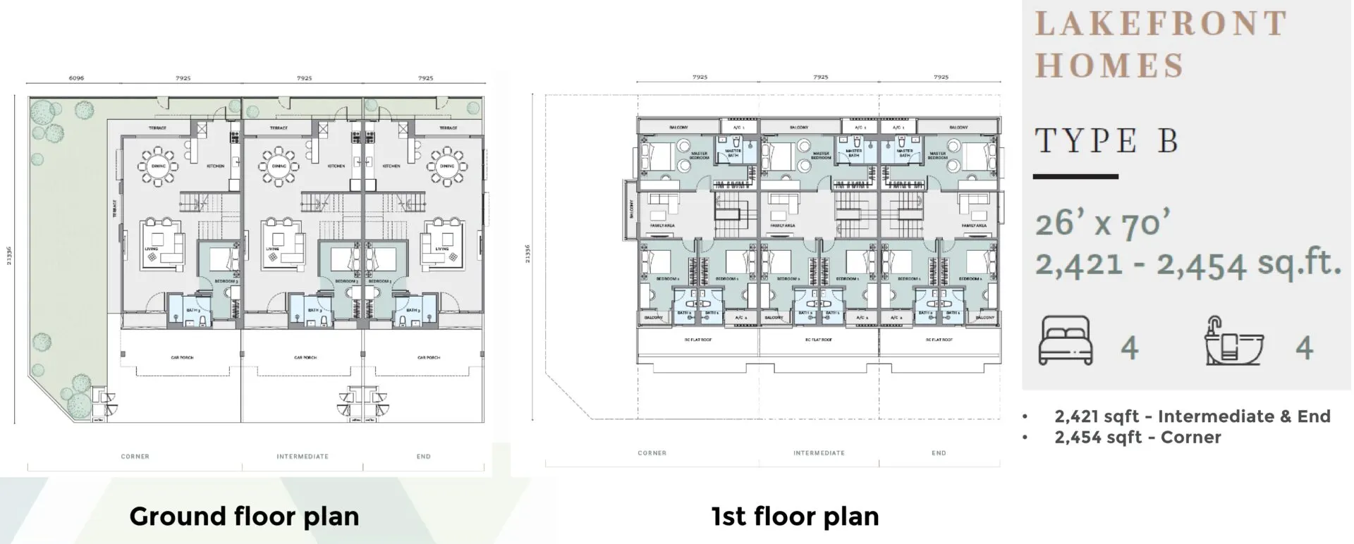 Avalon Cybersouth floor plan, Type B (Lakefront Home, 26' x 70'), 2,421 sq ft