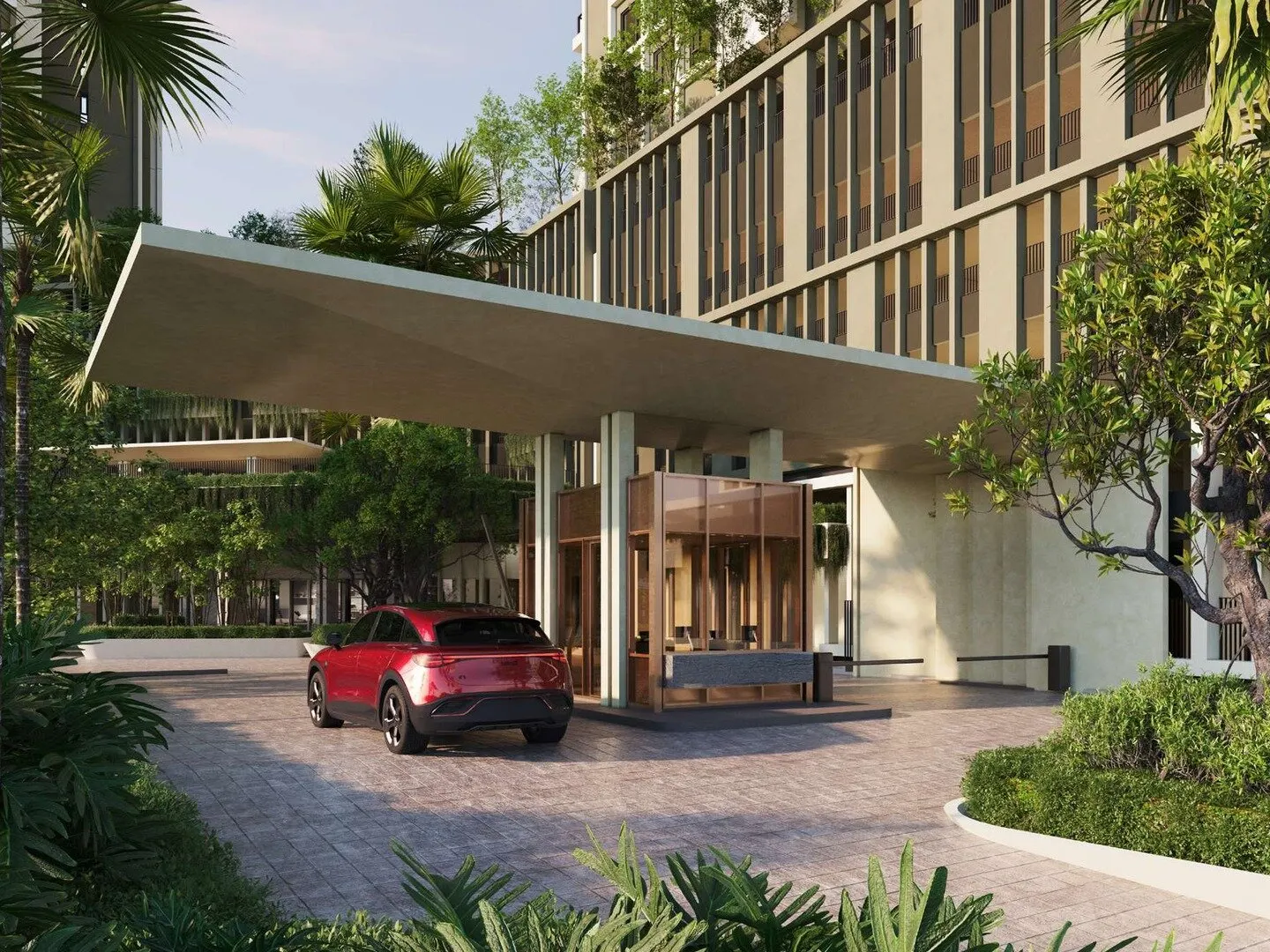 Avéa drop-off and entrance canopy, artist's impression
