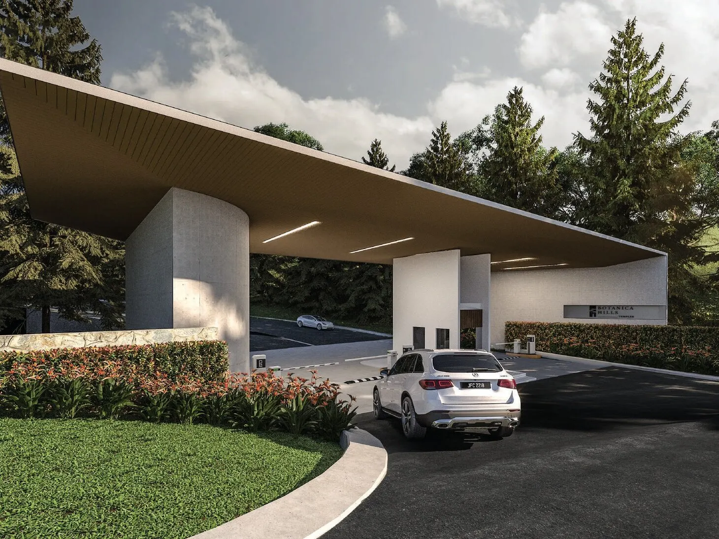 Botanica Hills guard house and entrance archway, artist's impression