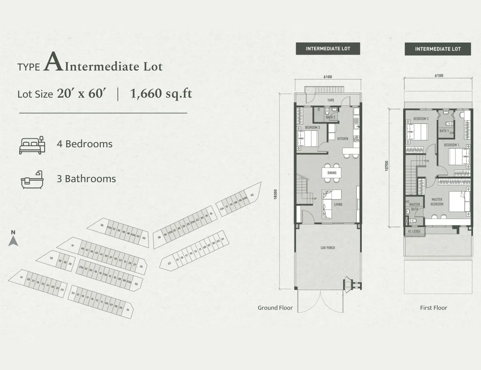 Botanica Hills floor plan, Type A Intermediate, 1,660 sq ft