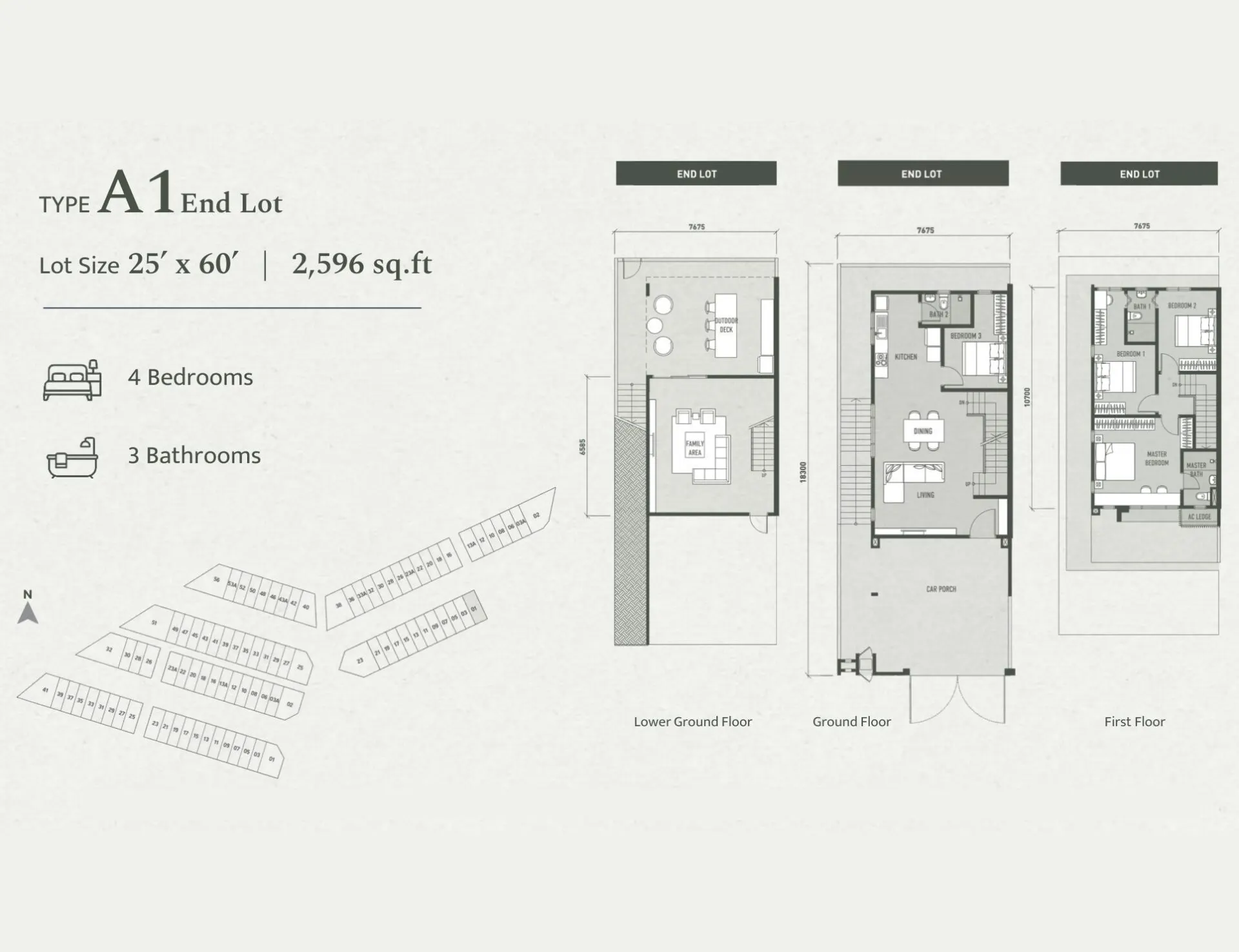 Botanica Hills floor plan, Type A1 End / Corner, 2,596 sq ft