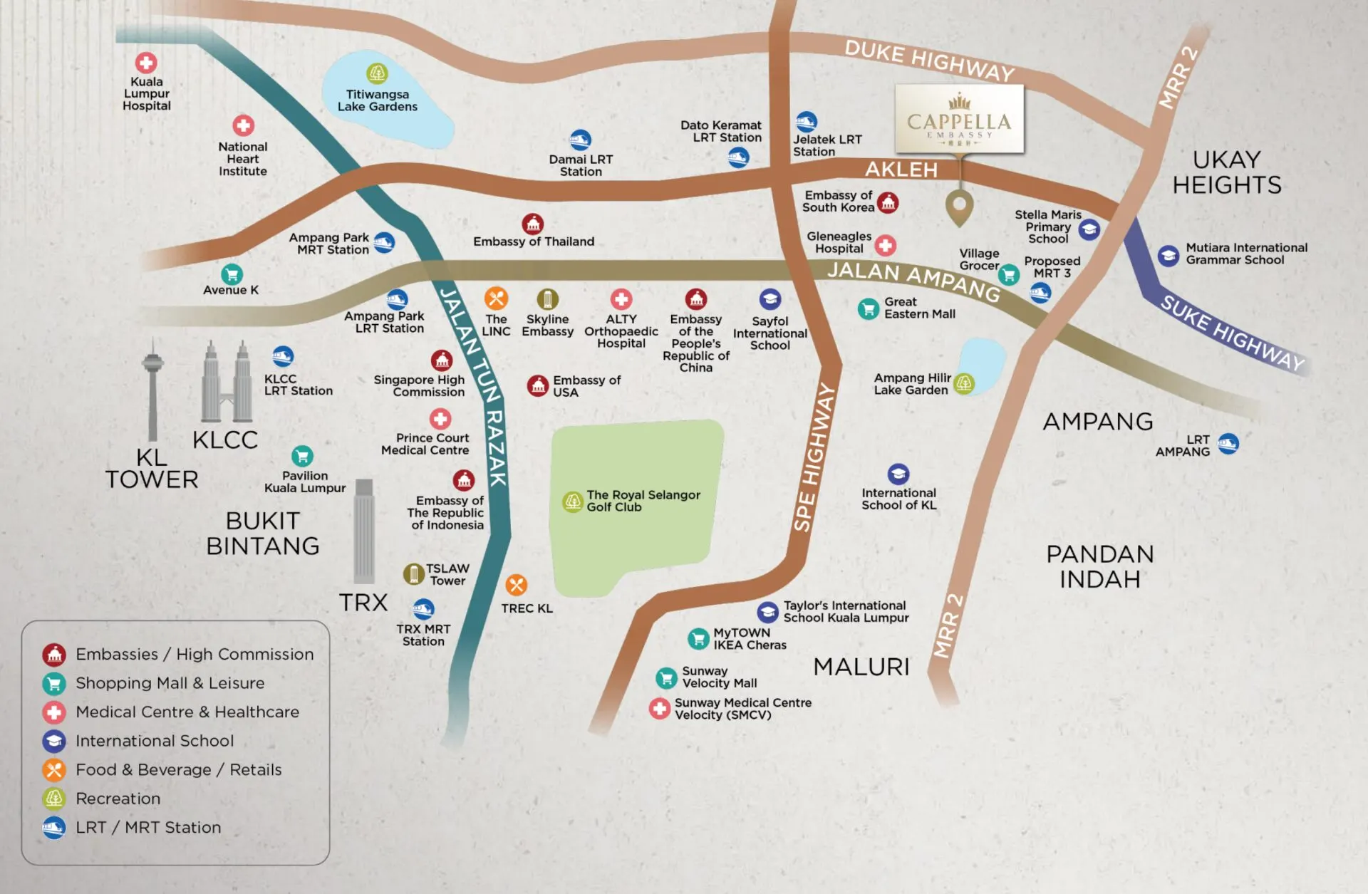 Cappella Embassy location map