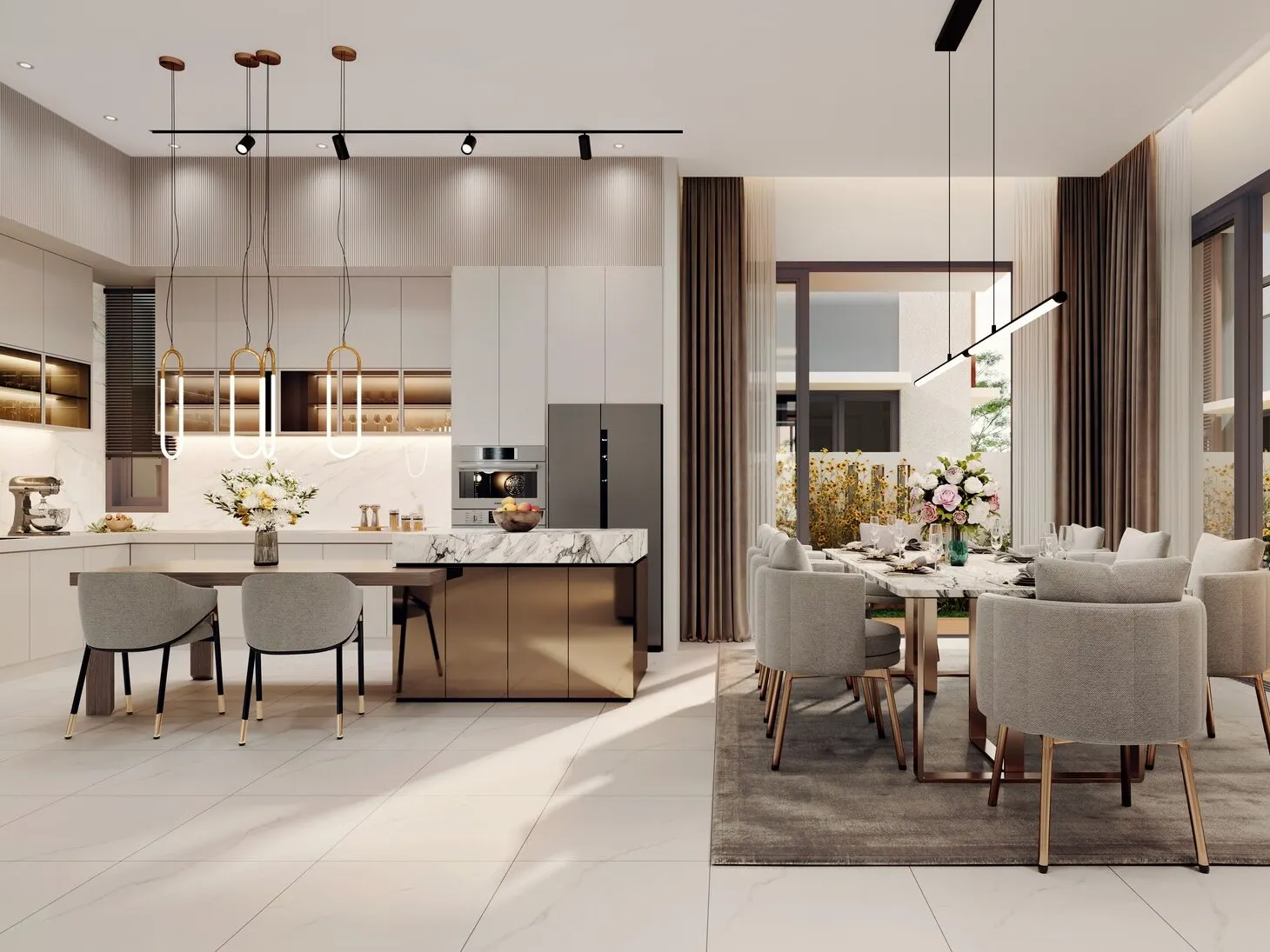 Casa D'Arcadia kitchen and dining area, artist's impression