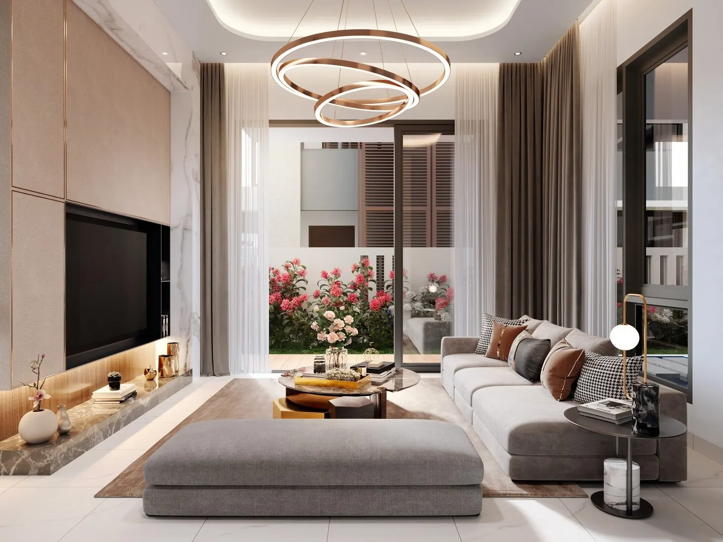 Casa D'Arcadia living room, artist's impression