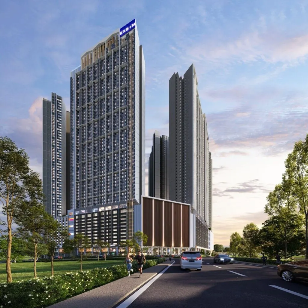 Causewayz Square Axis tower seen from the road, artist's impression