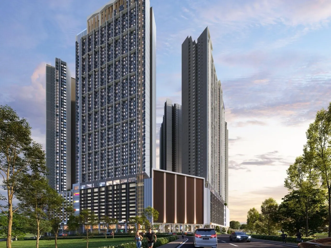 Causewayz Square Axis tower seen from the road, artist's impression