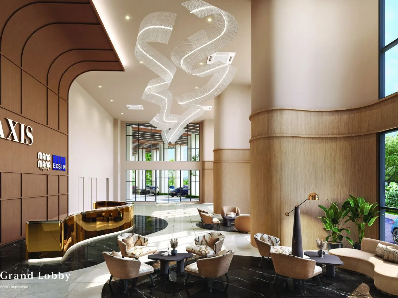 Causewayz Square Axis grand lobby, artist's impression