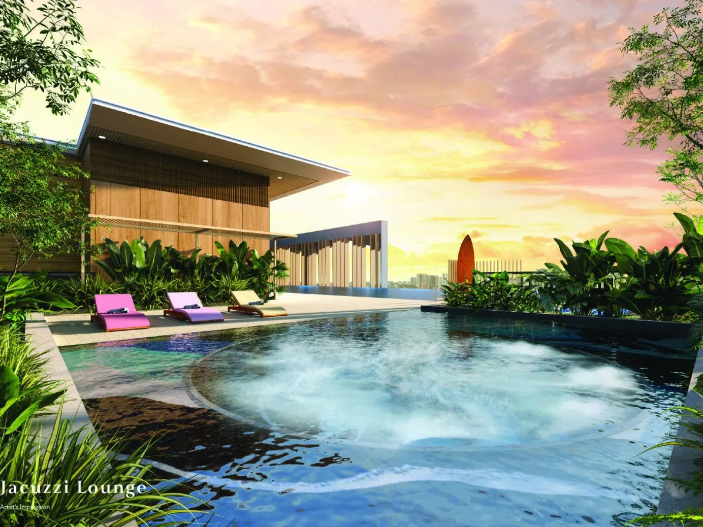 Causewayz Square Axis Level 60 jacuzzi lounge, artist's impression