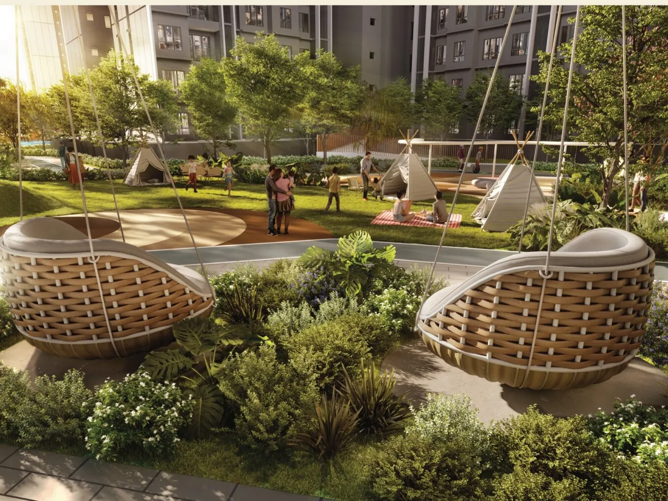 Causewayz Square Brixton garden seating on the facility deck, artist's impression