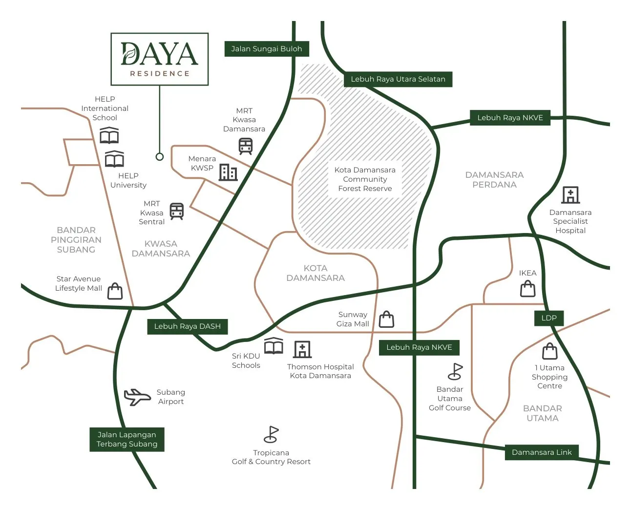 Daya Residence Condo And Townvilla location