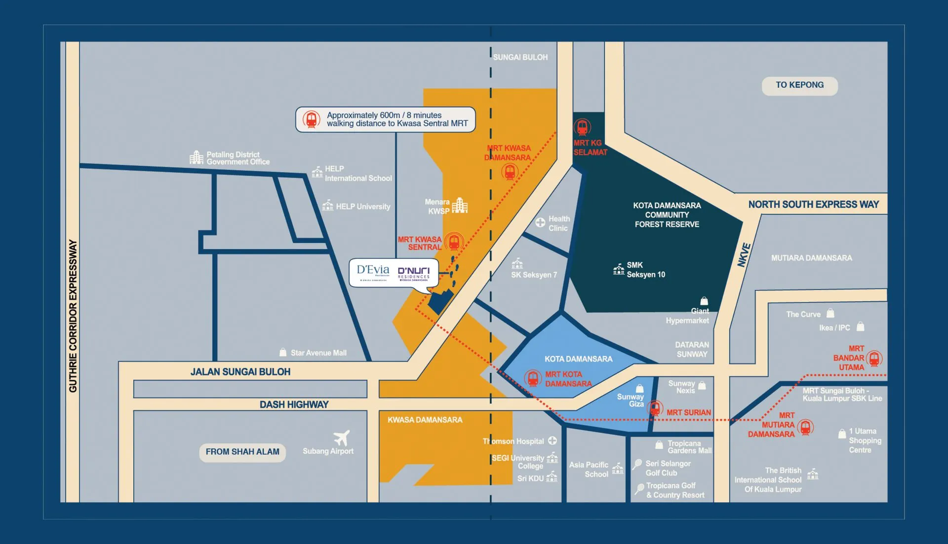 Devia Residences Kwasa Damansara location