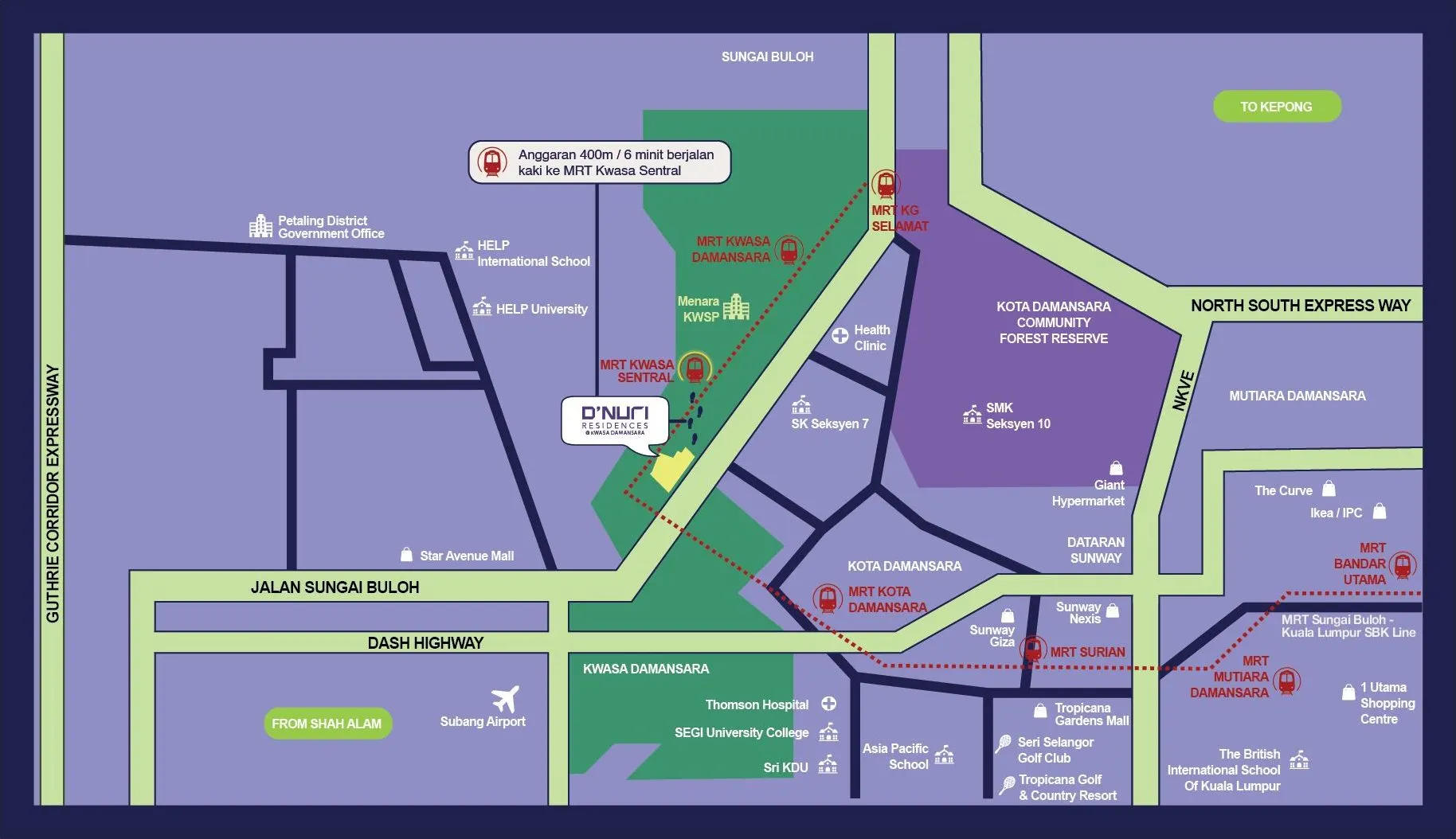 Dnuri Residences Kwasa Damansara location