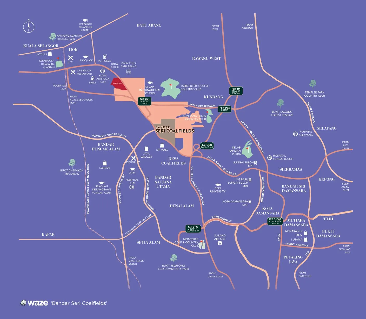 Jardin Residences 2 location map, Bandar Seri Coalfields, Sungai Buloh