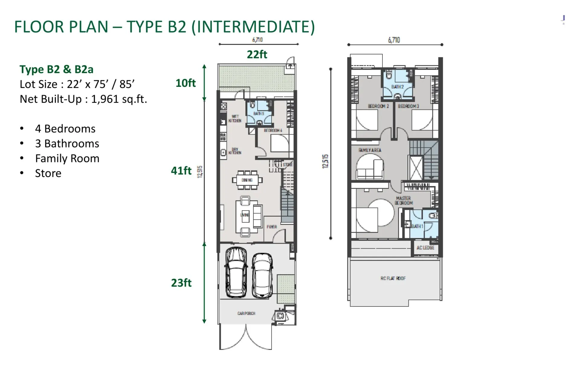 Jardin Residences 2 floor plan, Type B2, 1,961 sq ft