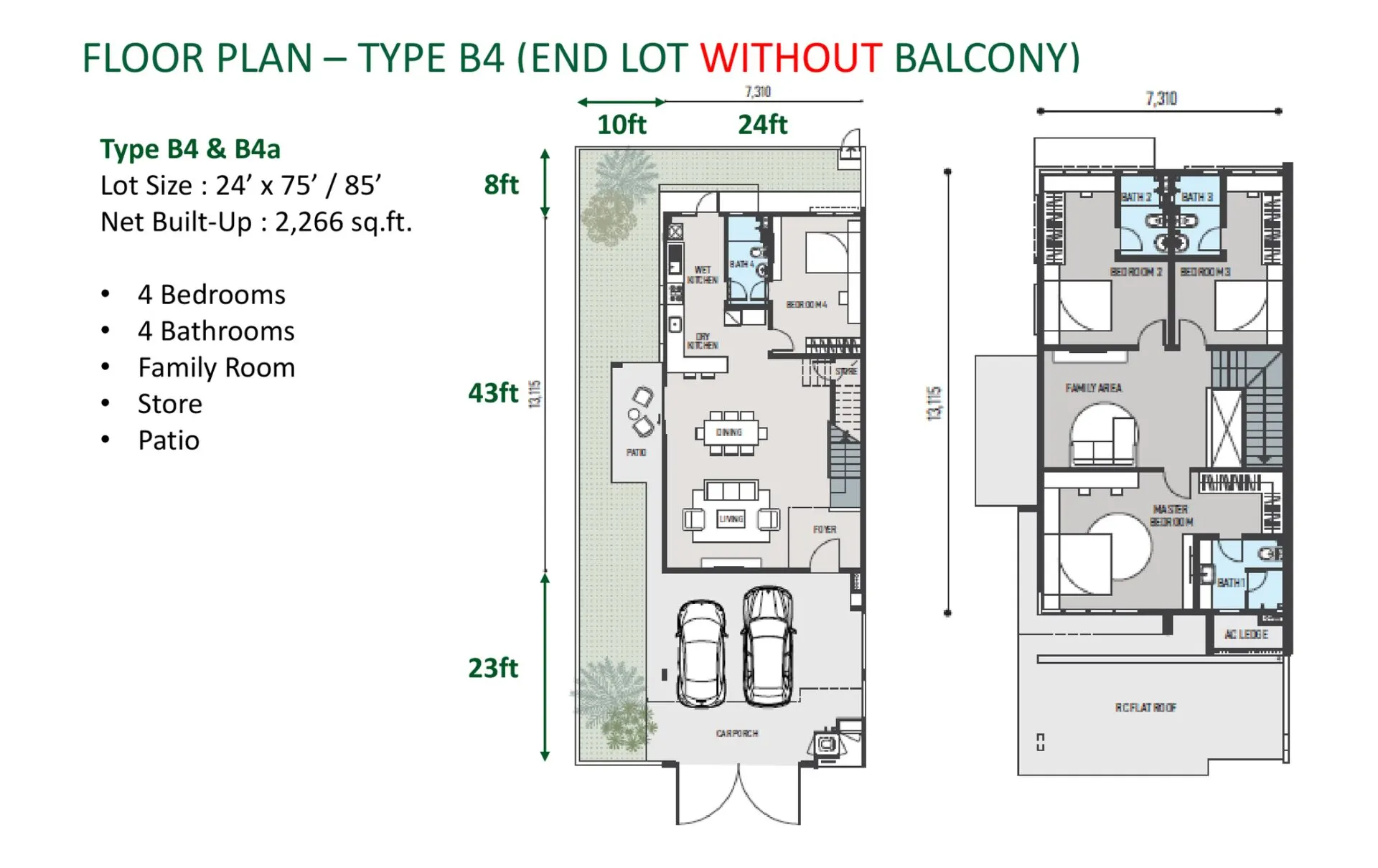 Jardin Residences 2 floor plan, Type B4, 2,266 sq ft