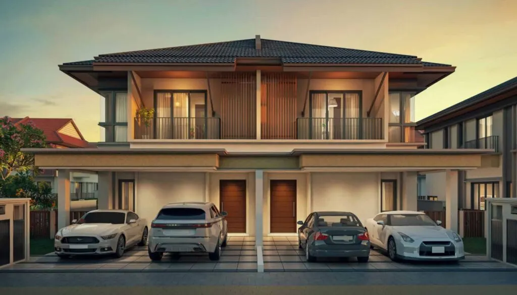 Jimbaran 2-storey semi-detached homes at dusk, artist's impression