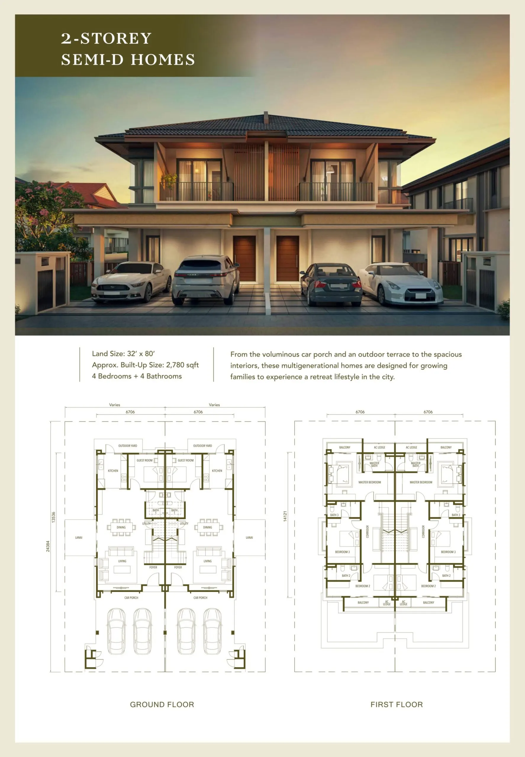 Jimbaran @ Gaia Gardens floor plan, Type Semi-D, 2,780 sq ft