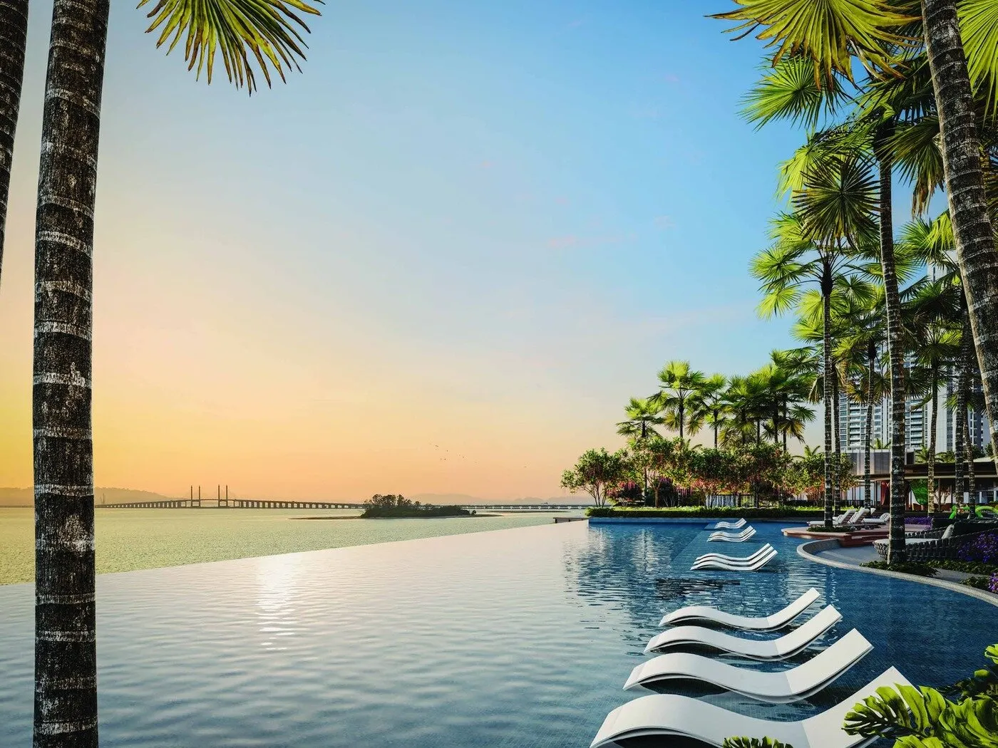 Lightwater Residences swimming pool facing the Penang Bridge, artist's impression