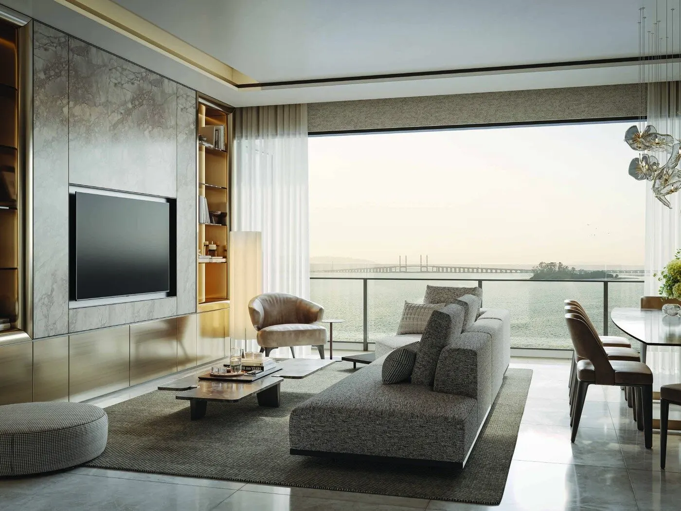 Lightwater Residences living and dining area, artist's impression