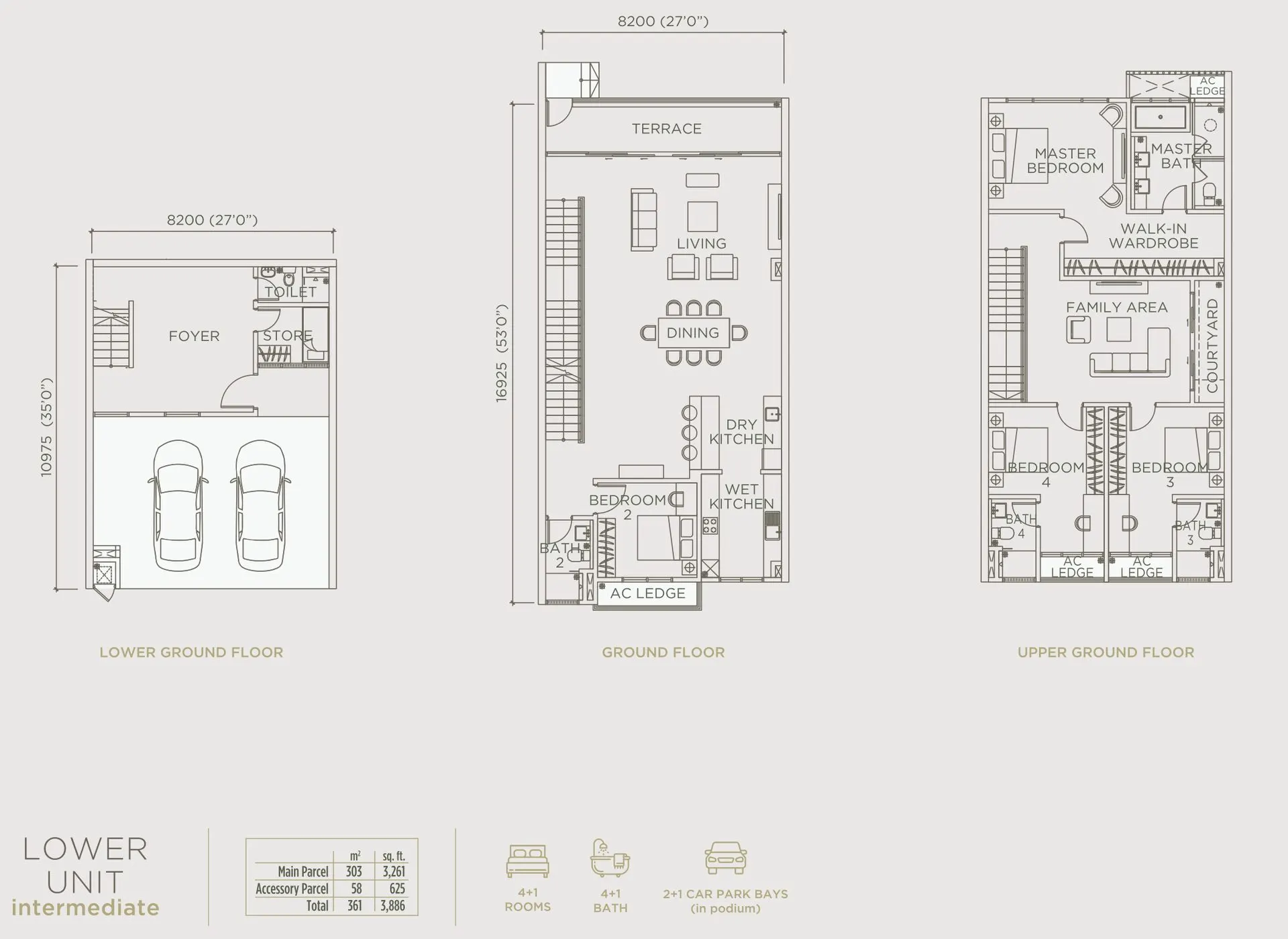 Linari Kwasa Damansara floor plan, Type LOWER UNIT, 3,886 sq ft