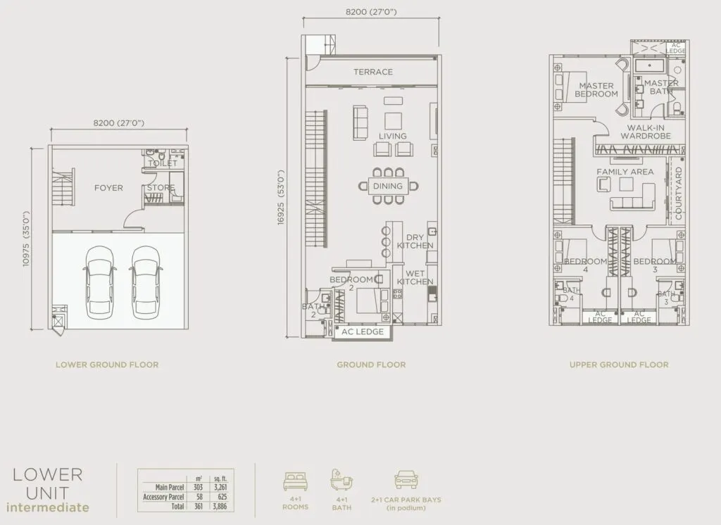 Linari Kwasa Damansara floor plan, Lower Unit, 3,886 sq ft