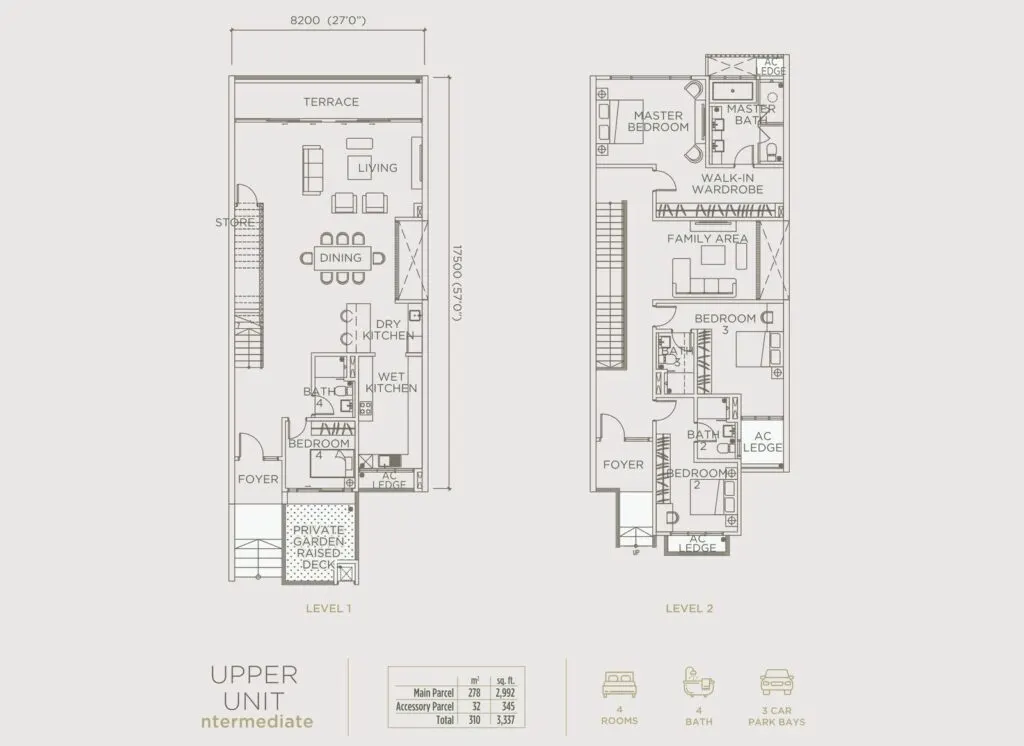 Linari Kwasa Damansara floor plan, Upper Unit, 3,337 sq ft