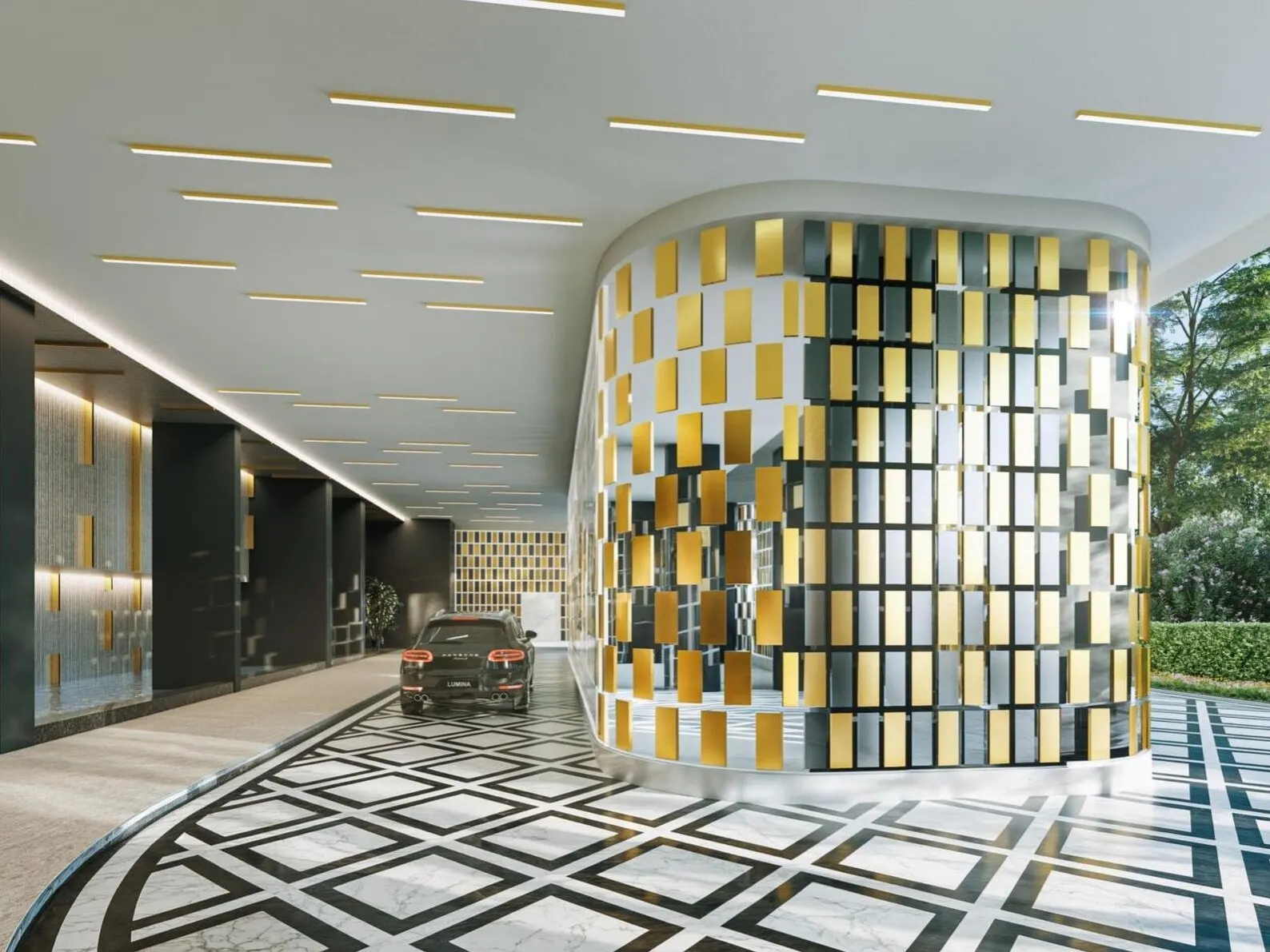 Lumina Residence drop-off lobby, artist's impression