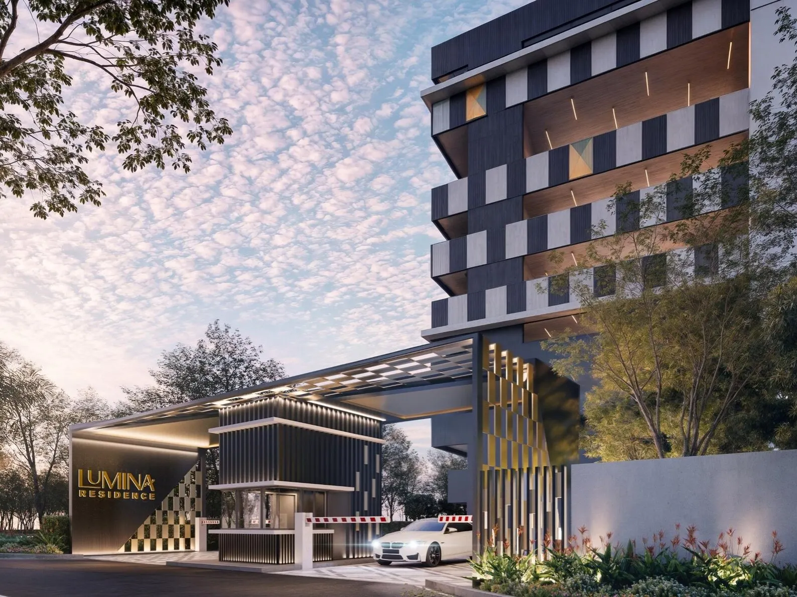 Lumina Residence guardhouse and entrance gate, artist's impression