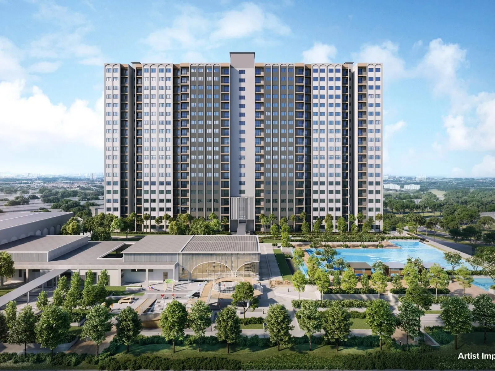 M Minori towers and facility deck, artist's impression