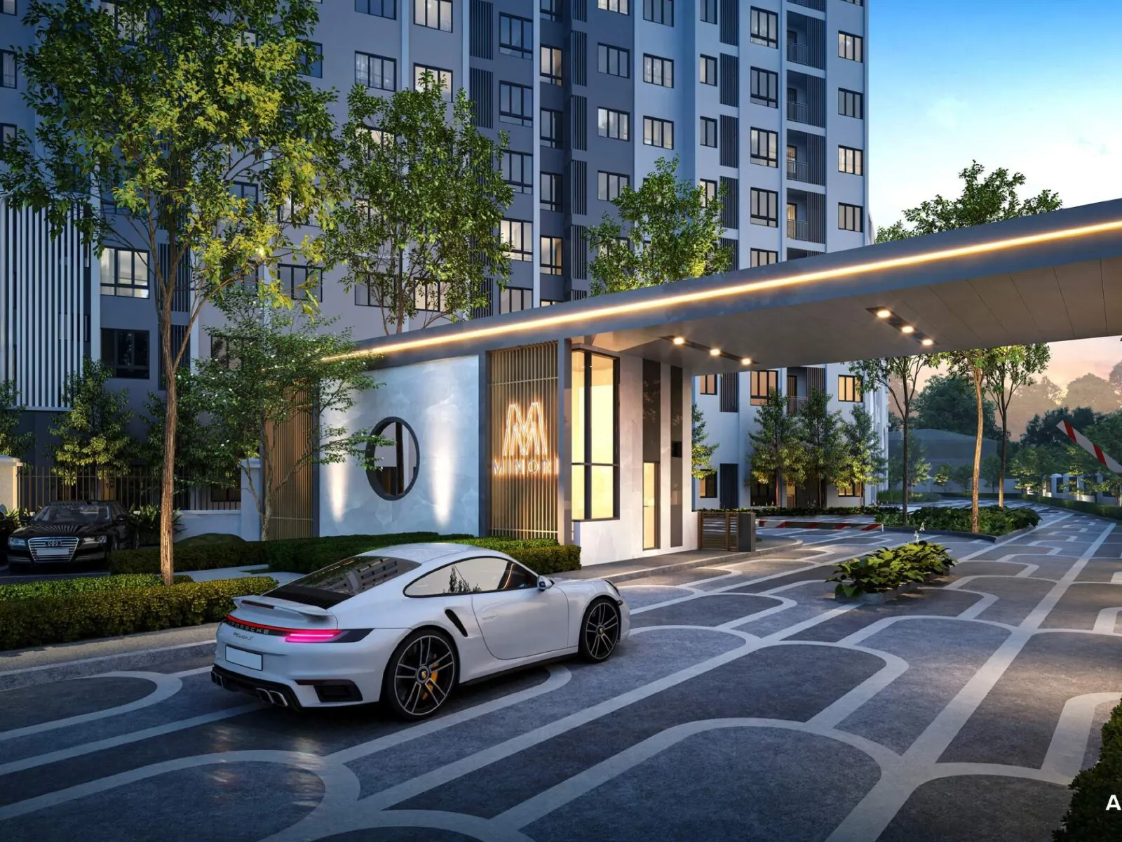 M Minori main guardhouse entrance, artist's impression
