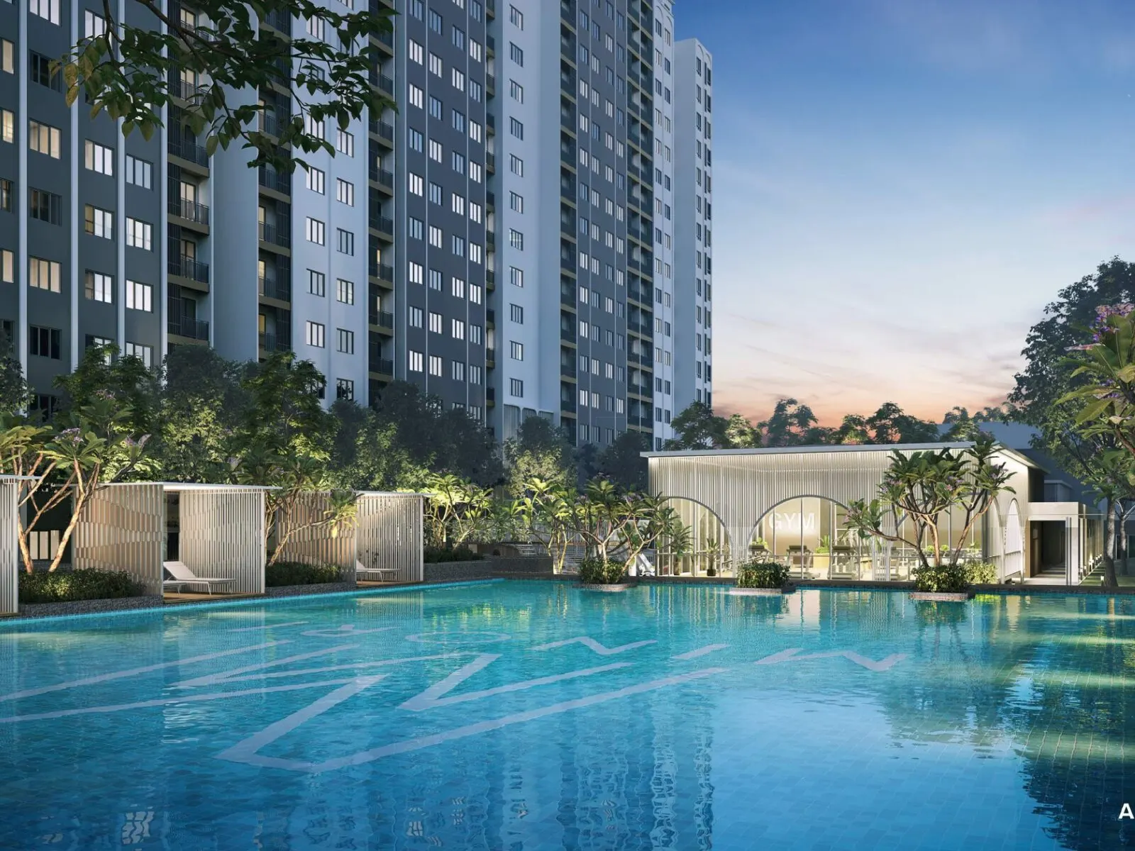 M Minori swimming pool and pavilions, artist's impression