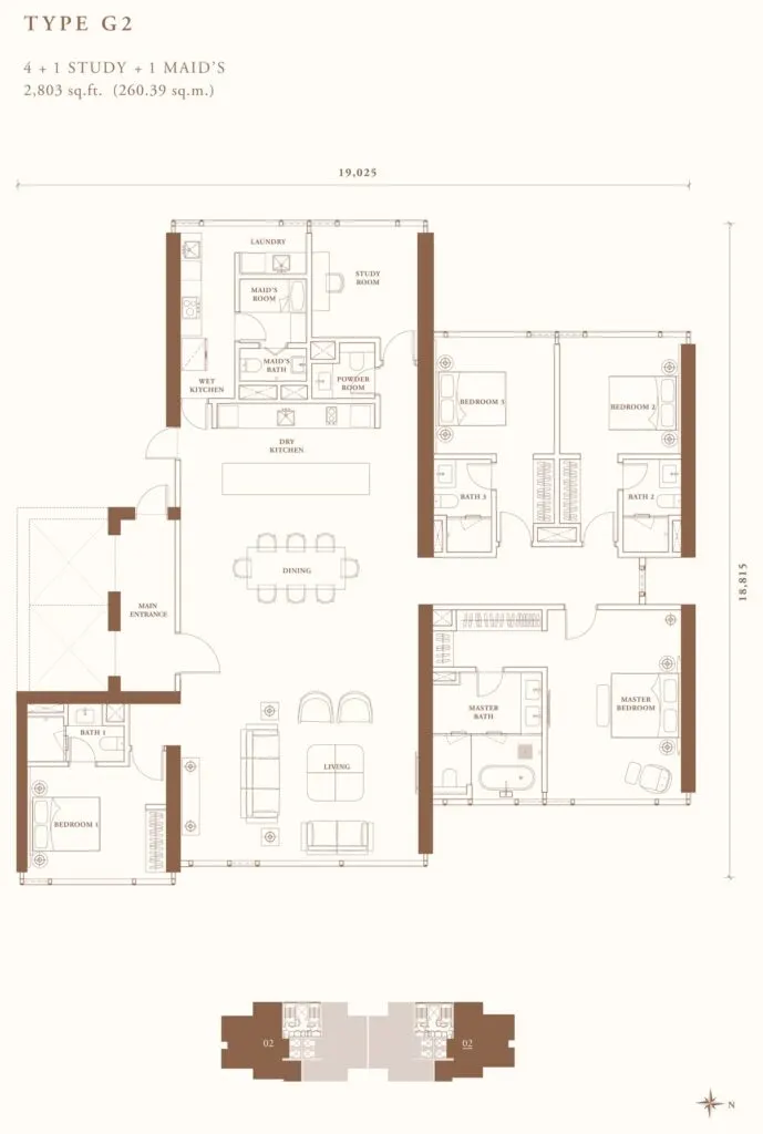 Pavilion Damansara Heights - Crown Residences (R3) floor plan, G2, 2,803 sq ft
