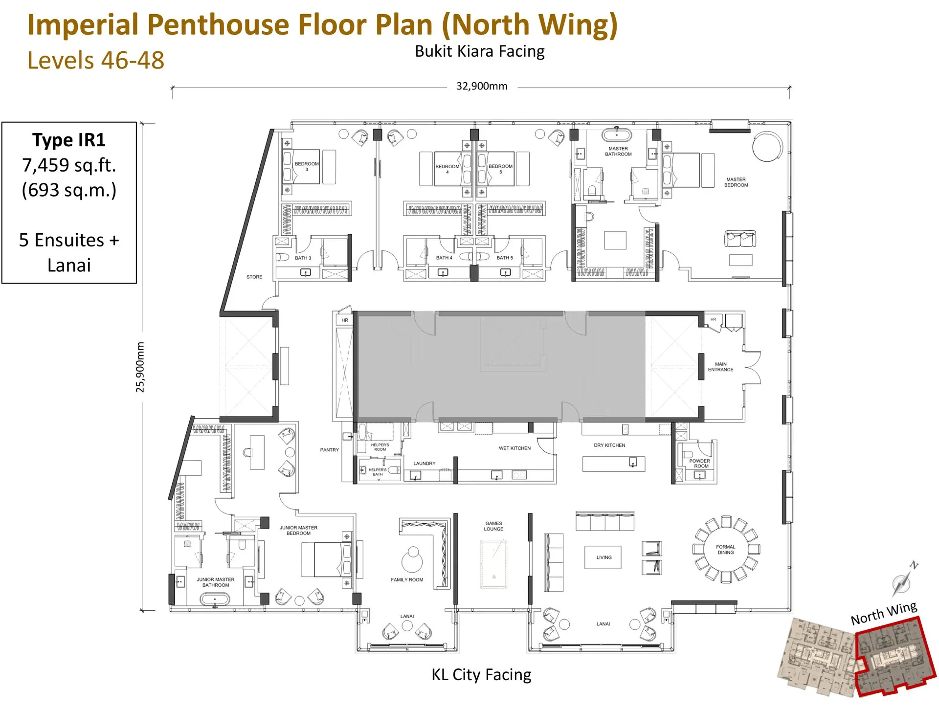 Pavilion Damansara Heights - Imperial Residence (RA) floor plan, Type IR1, 7,459 sq ft