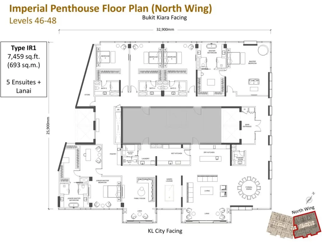 Pavilion Damansara Heights - Imperial Residence (RA) floor plan, IR1, 7,459 sq ft