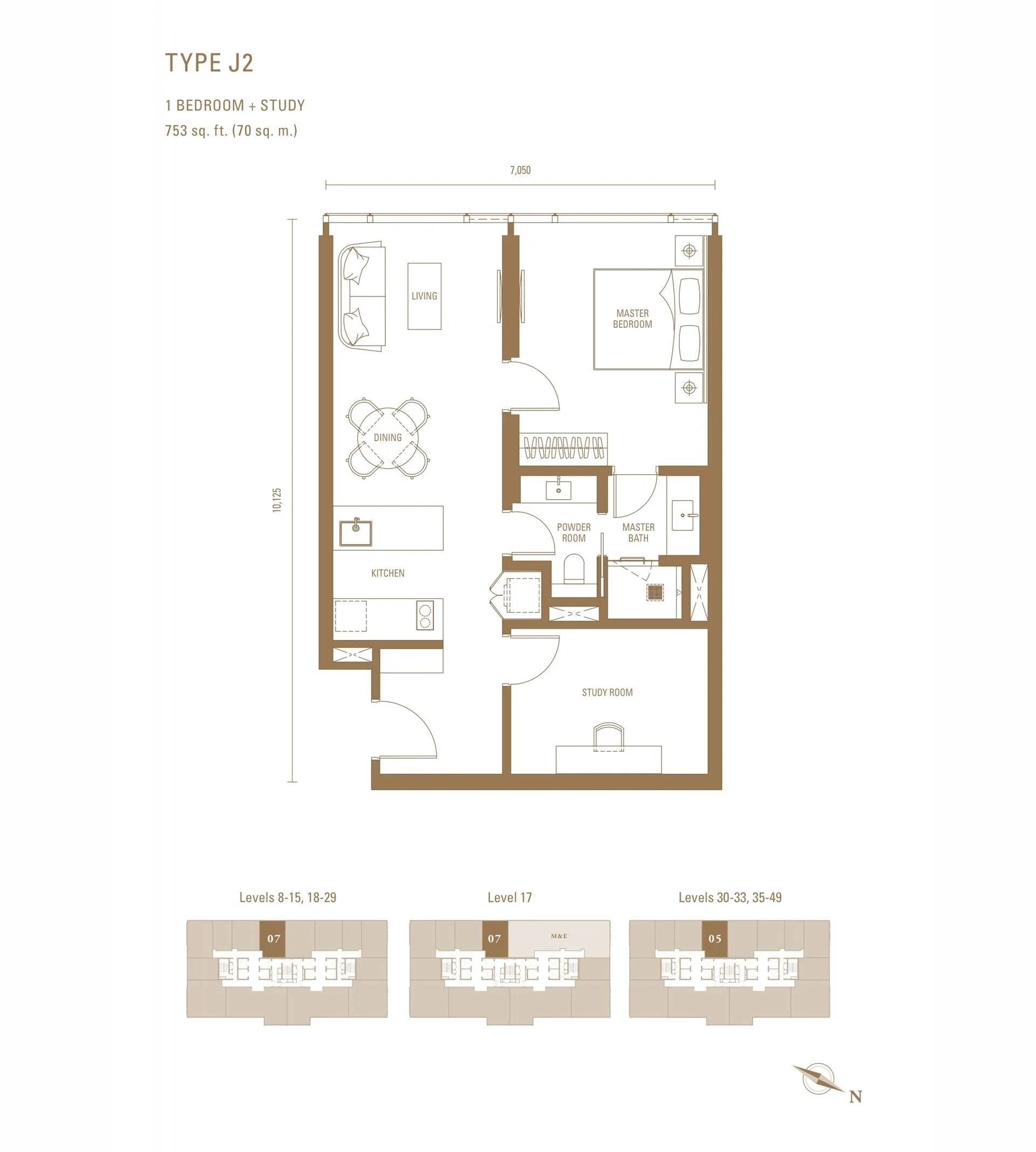 Pavilion Damansara Heights - Royal Suites (RC) floor plan, Type J2, 753 sq ft