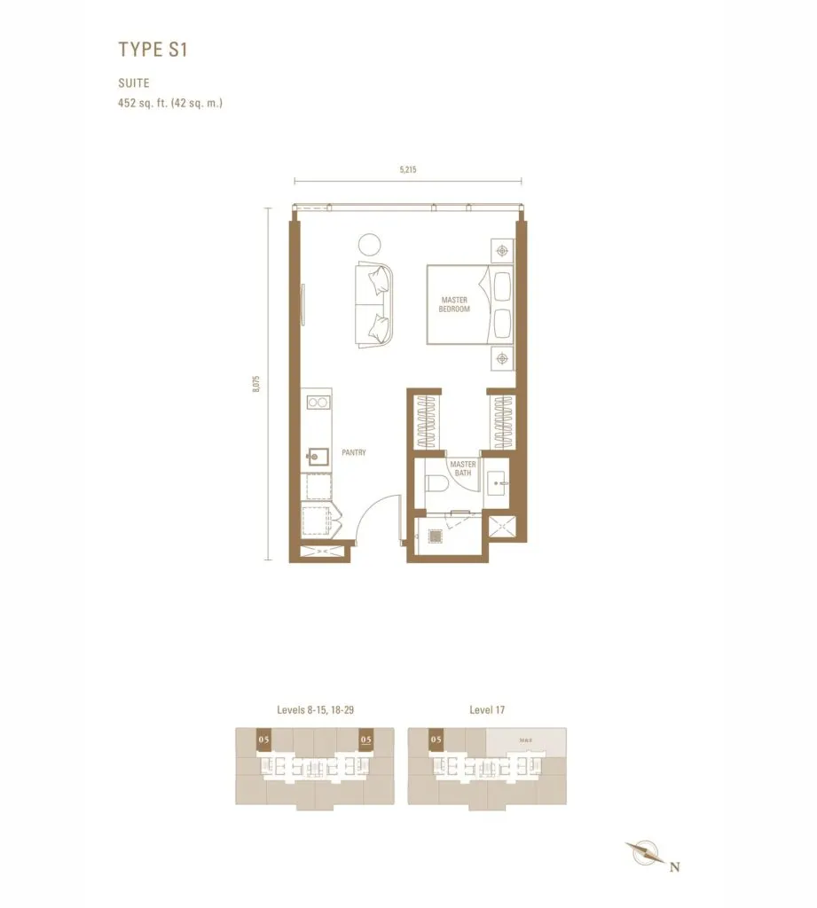 Pavilion Damansara Heights - Royal Suites (RC) floor plan, S1, 452 sq ft
