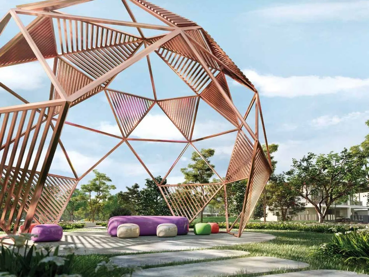Quinton Residences dome pavilion in the park, artist's impression