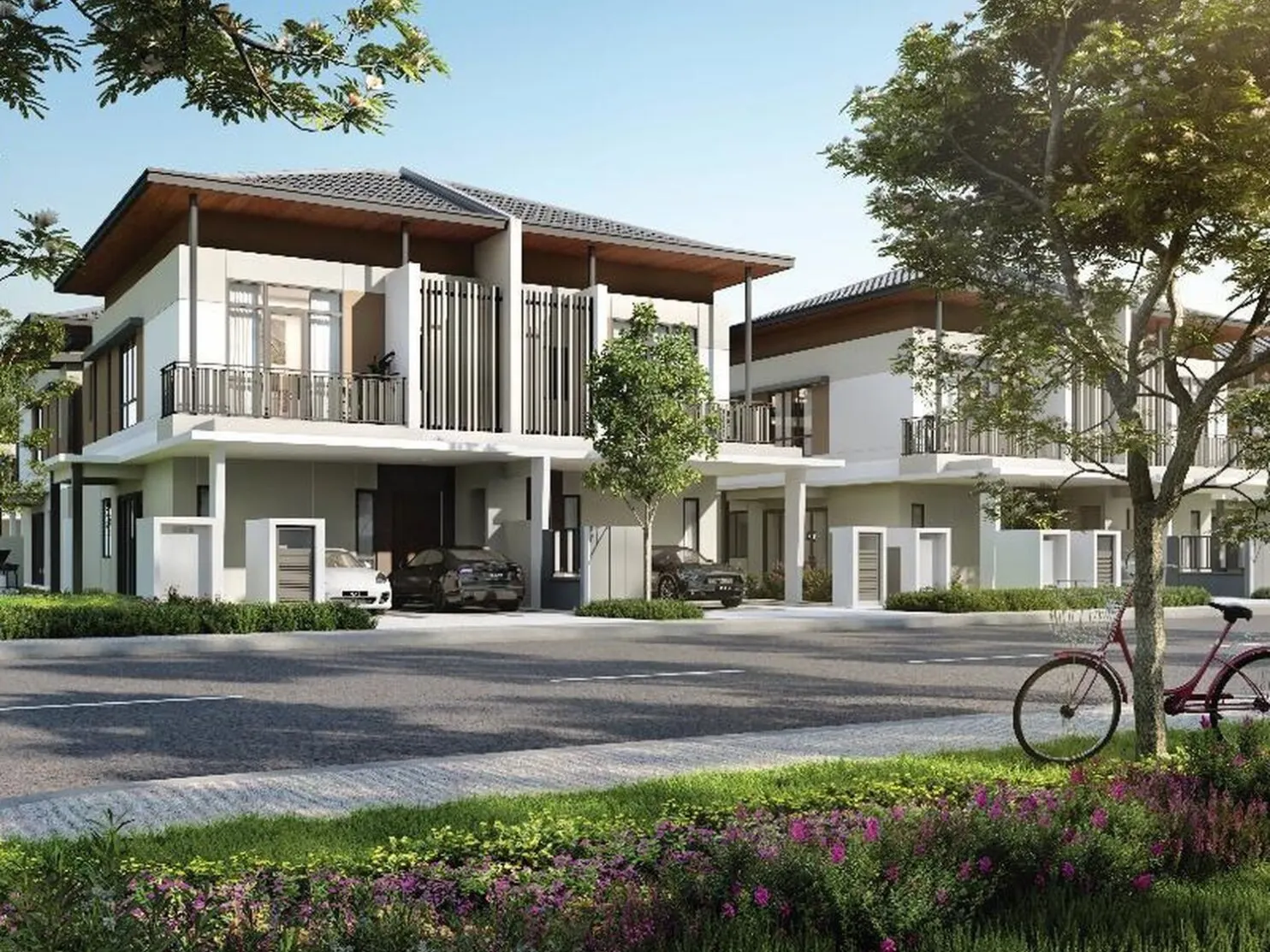 Quinton Residences 2-storey houses along a landscaped street, artist's impression
