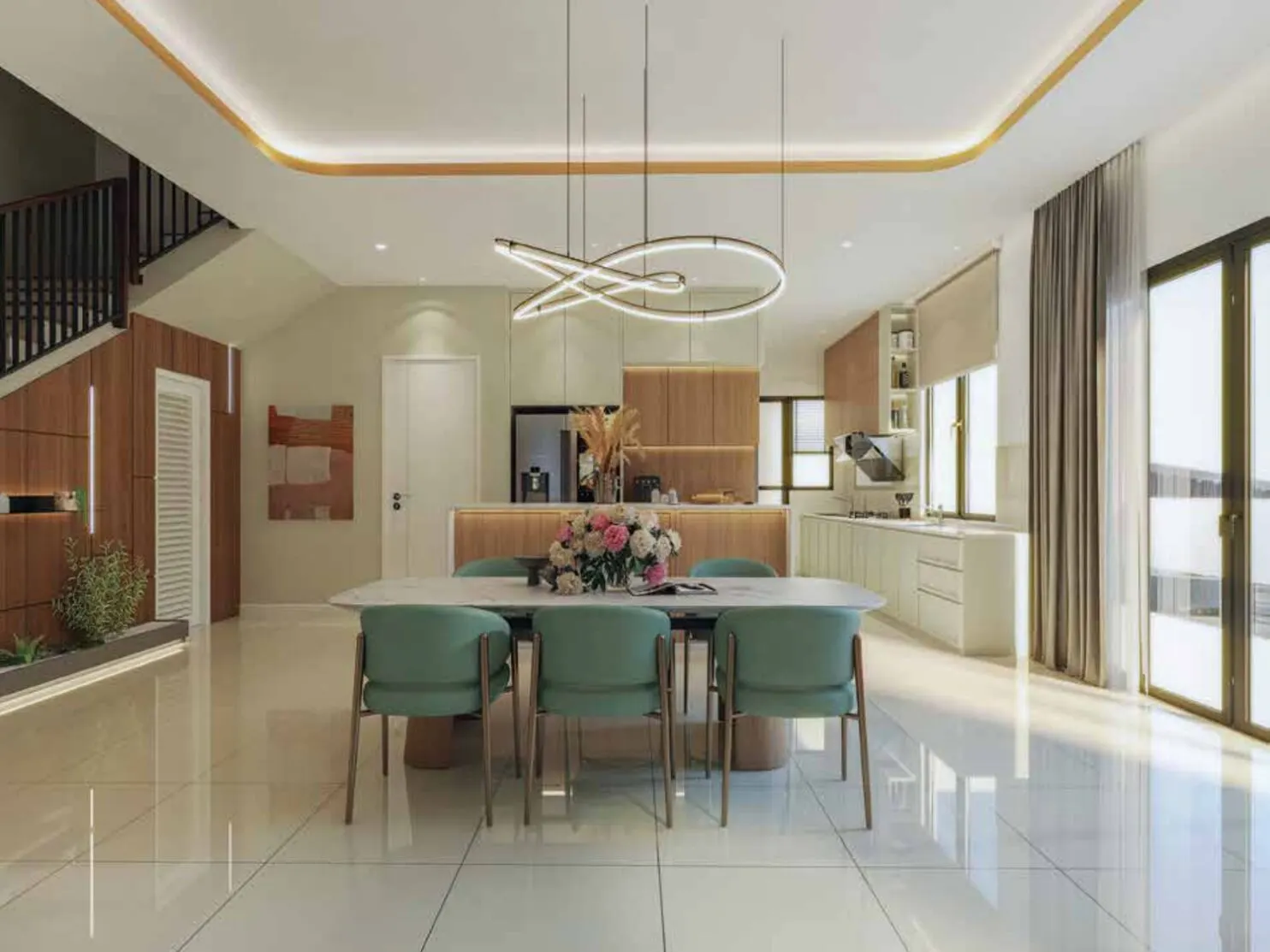 Quinton Residences living and dining area, artist's impression