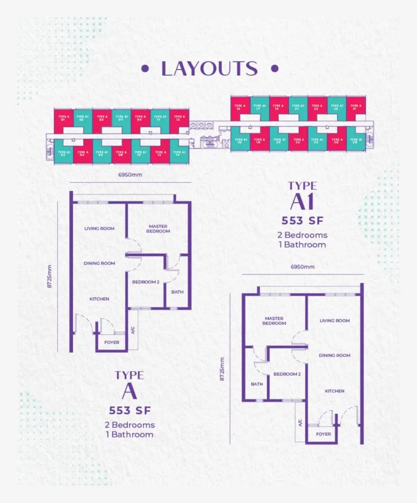 Residensi Kamelia floor plan, A1, 553 sq ft