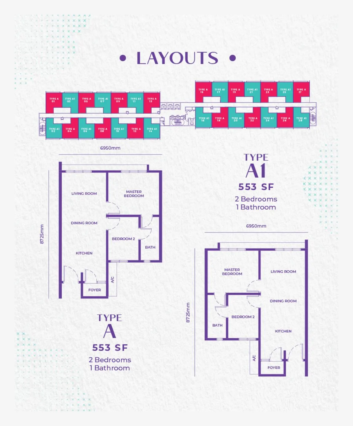 Residensi Kamelia floor plan, Type A1, 553 sq ft