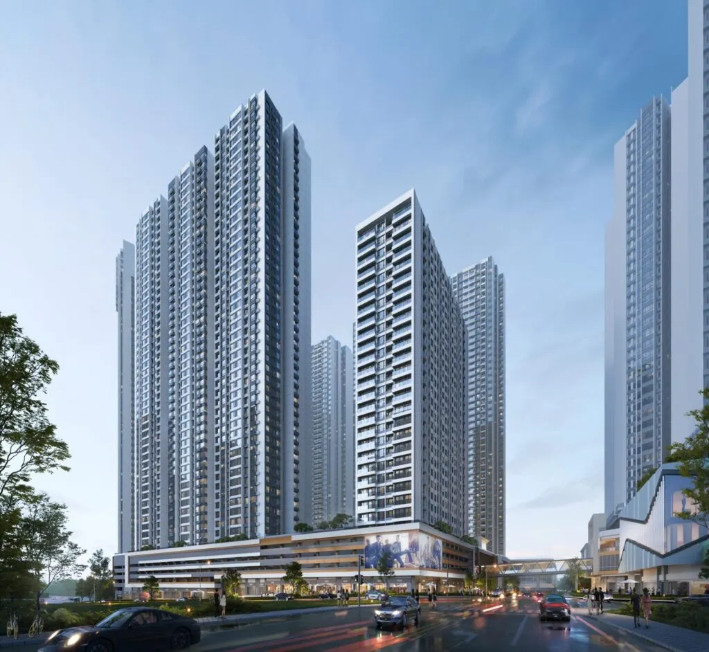 R&F Princess Cove Phase 3 towers from the street, artist's impression